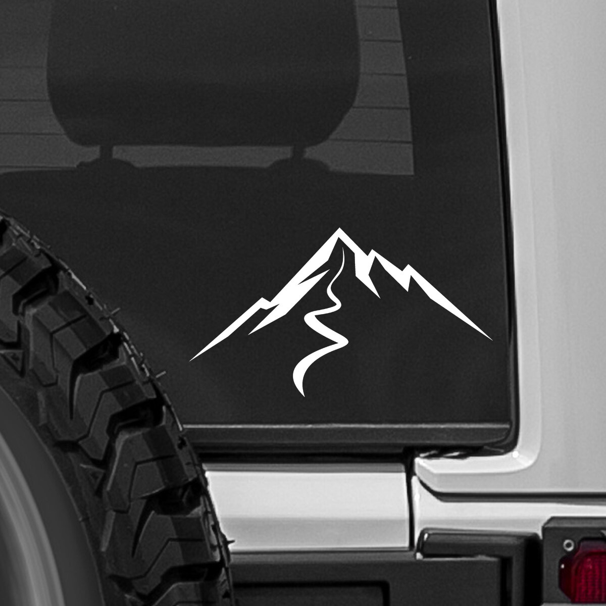 Mountains Silhouette Calcomanía Vinilo Adhesivo Pared Portátil | 7" Troquelad...