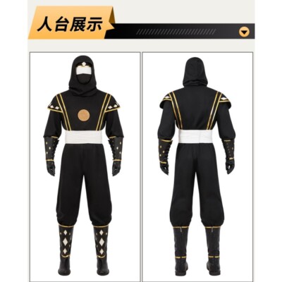 Power Rangers Black Ninja Morph Men Halloween Custome Cosplay Full Set for Adult