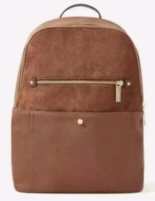Monsoon Accessoire Beth Wildleder hellbraun Rucksack neu mit Etikett