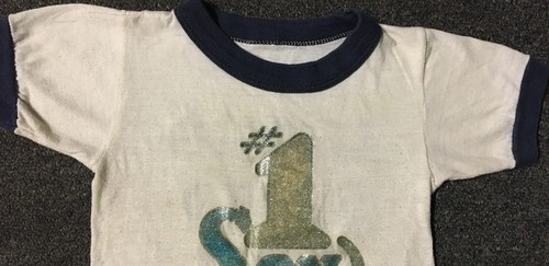 Vtg 70s Kids Idaho Spud #1 Son Faded Ringer Shirt Youth XS USA Funny Biker 80s - Picture 7 of 14