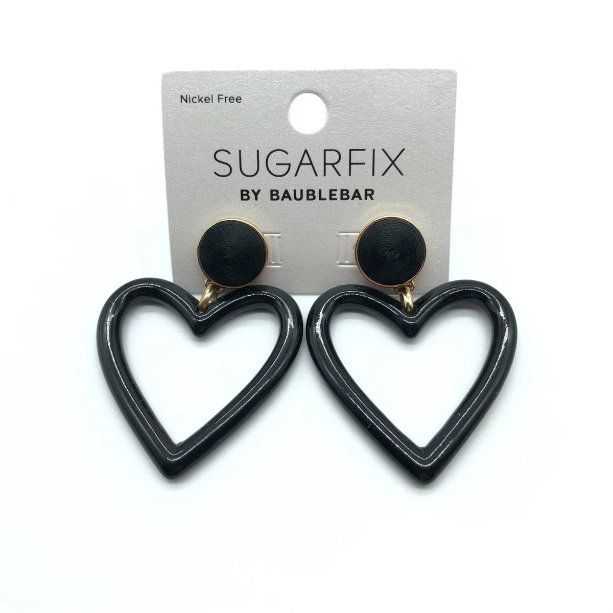 Baublebar black deals heart earrings