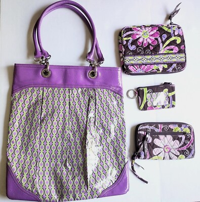 Vera Bradley SOI So Over It Vinyl Tote Bag Purple Punch 14