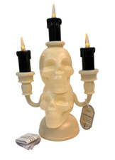 Target Bullseye's Playground Light Up Skull Candelabra Halloween Decor NEW