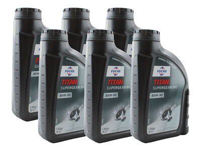 Fuchs 6 Liter TITAN SUPERGEAR MC SAE 80W-90 Gear Oil 6 x 1L for Audi BMW Ford MB