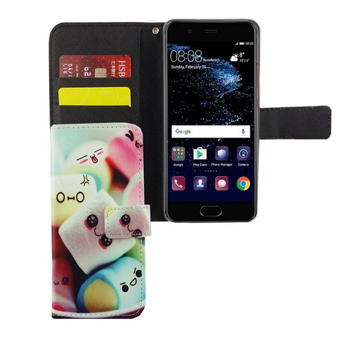 Housse étui Pour Huawei P10 Lite Dual-SIM, Gris Clair, Avec 3 Emplacements Cartes