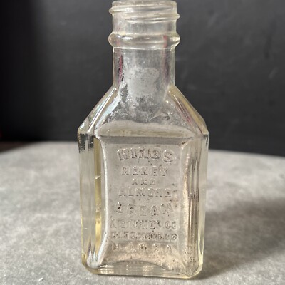 HINDS ''Honey and Almond Cream Bottle'', Vintage Bloomfield, NJ 3 7/8'' tall