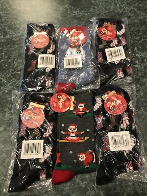 6 Pair SHINE - HOLIDAY SOCKS - SIZE 9-11 (CF-13-7) | eBay