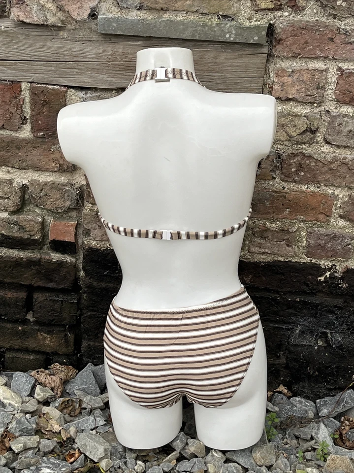 Bikinis a rayas marrón talla 14 Foto 2 de 3