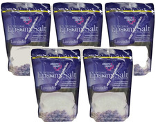  LOT 5  HealtSmart Natural Epsom Salt LAVENDER 16 Oz Each  TOTAL 5 LB 
