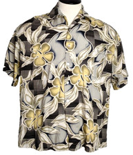 Tori Richard Men's L Floral Hawaiian Shirt Mother of Pearl Buttons Made in USA