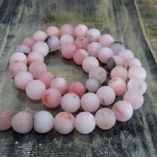 Natural Cherry Blossom Jasper, Frosted,6-6.5mm Round 63pce Strand Free postage