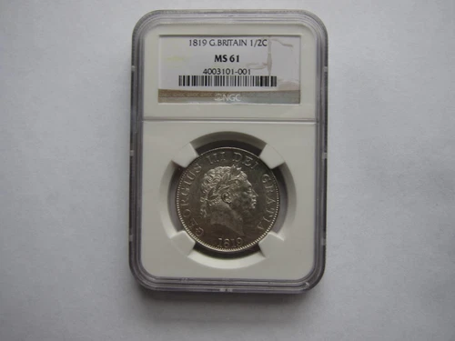 1819 UK Great Britain George III 1/2 Crown NGC MS61