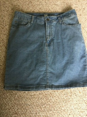 mid rise denim skirt