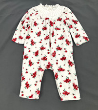Janie and Jack Floral Long Sleeve Velvet High Neck One Piece Holiday Baby Girl