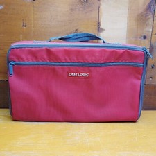 Case Logic Red Zippered Nylon 30 Cassette Tape Carry Case Wall Mount Rack Music
