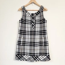 Caroline Sleeveless Mini Dress Button Closure Gingham M 100% Cotton Lined Retro