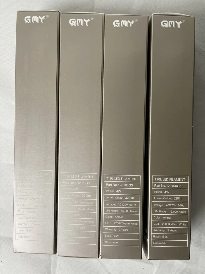 NEW GMY 6" Tubular LED Bulbs, Dimmable T 10L LED Bulb, 120V Filament LED, 4 pack - Image 4 of 4
