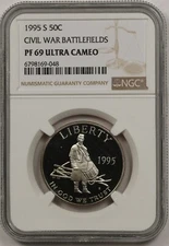 1995-S Civil War 50C NGC PF 69 Ultra Cameo Modern Commemorative Half Dollar