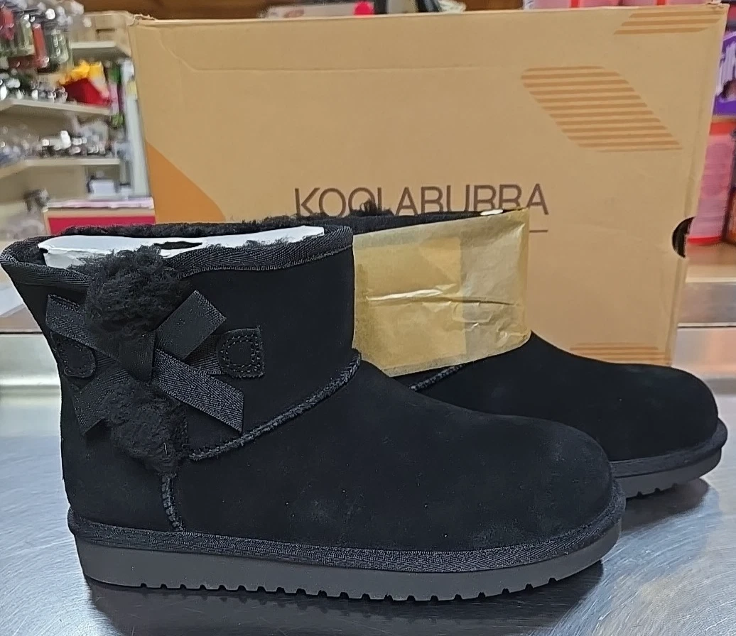 KOOLABURRA By UGG Taglia 7 Victoria Mini Stivali Donna Nero Nuovi con scatola