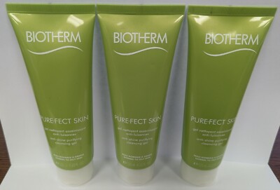 LOT OF 3 BIOTHERM PURE-FECT SKIN ANTI-SHINE PURIFYING CLEANSING GEL 4.22FL OZ EA