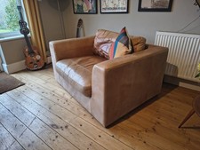 Oversized leather snuggle armchair XXL 1.5 seater  beautiful patina Vintage Tan