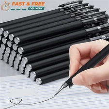 Ballpoint Pens Black Matte Gel Ink Pens Set 0.5mm Extra Fine Tip Smooth Writing