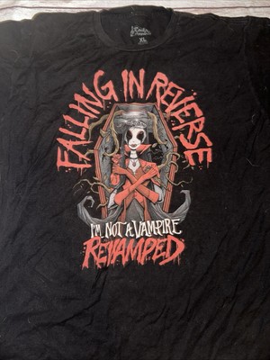 FALLING IN REVERSE I'm Not A Vampire Revamped  Black Graphic T-Shirt XL