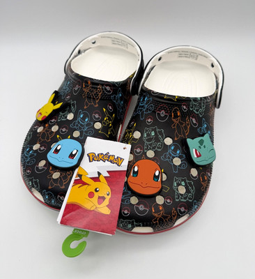 Crocs x Pokemon ''Pokemon Starters'' Black White Classic Clog w Jibbitz 211343-90H