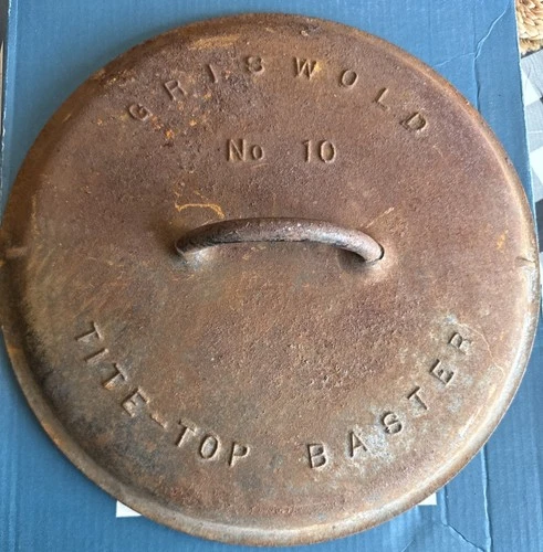 Vintage Griswold Cast Iron No. 10 A 2553 Tite-Top Baster Dutch Oven LID ONLY