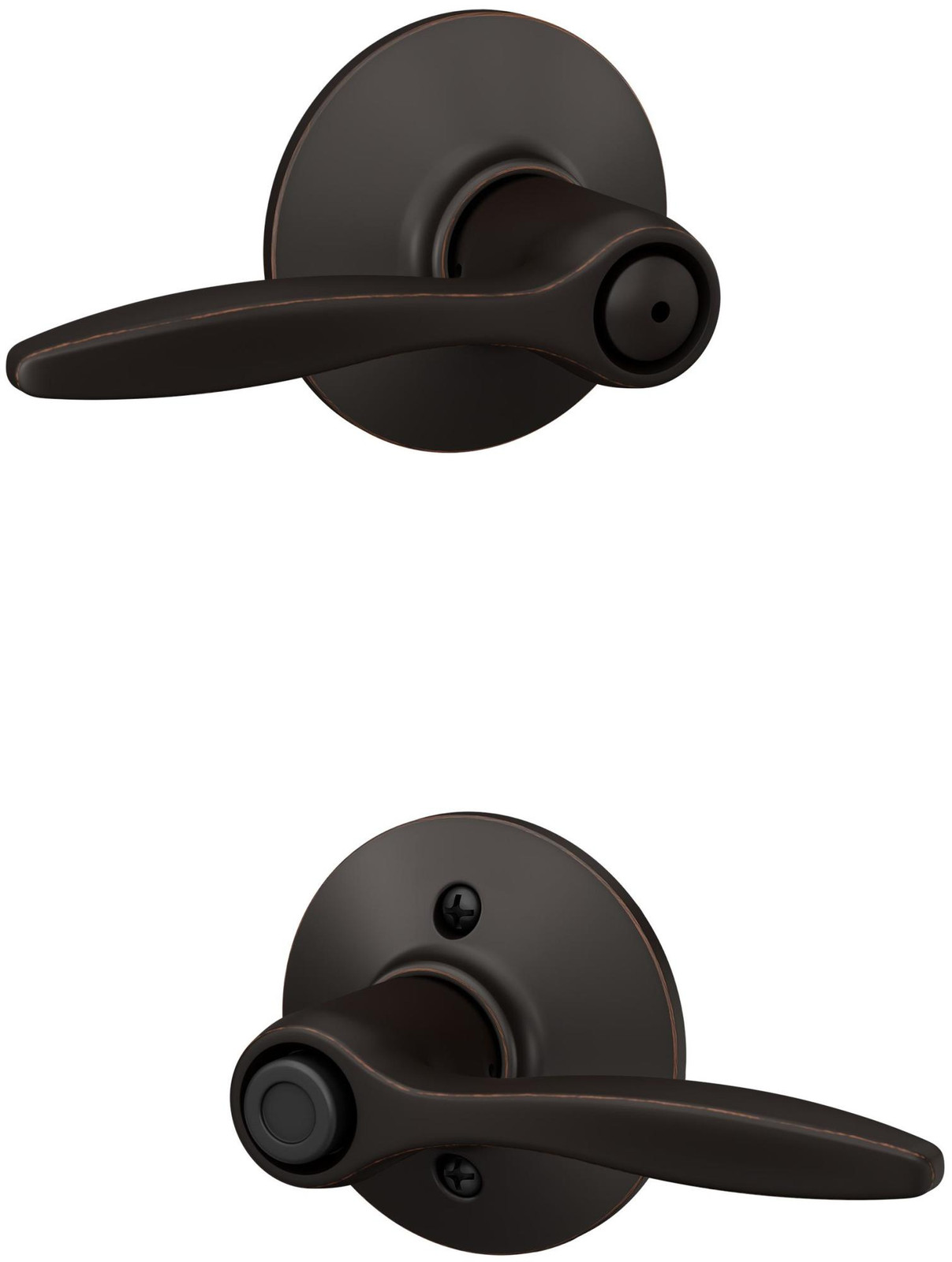 Schlage F40-DEL Delfayo Bronze Privacy Door Lever Set for Enhanced Security