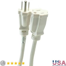 Heavy Duty Outdoor Extension Cord Tangle Free Power Block 8ft Waterproof New