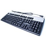 HP KU-0316 USB WIRED KEYBOARD 104 KEYS BLACK AND SILVER PART 434821-002