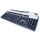 HP KU-0316 USB WIRED KEYBOARD 104 KEYS BLACK AND SILVER PART# 434821-002