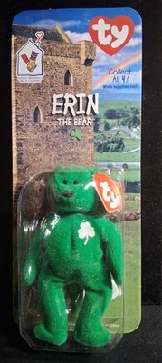Teenie Beanie Baby,ERIN the bear,NEW IN PACKAGE, 1999,McDonald's.