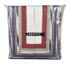 Missoni Duvet Cover Set Striped Flame Multicolor Yarn Dyed Cotton Italy Bedding