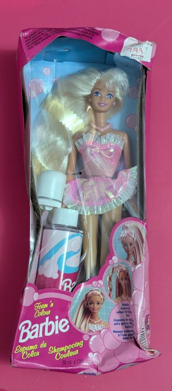 Barbie Foam 'n Color Doll, Pink Outfit, #14457, Mattel, 1995, NIB RARE Read