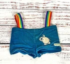 Vintage Cabbage Patch Kids Koosas Elephant Overalls Rainbow Straps Corduroy Teal