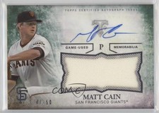 2015 Topps Triple Threads Unity Jumbo Relics Emerald 47/50 Matt Cain Auto 0b0