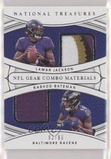 2021 Panini National Treasures 62/99 Lamar Jackson Rashod Bateman #CM-LR 0t9m