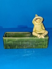 Vtg Pixie Pottery Elf On Wall Figurine Plante...