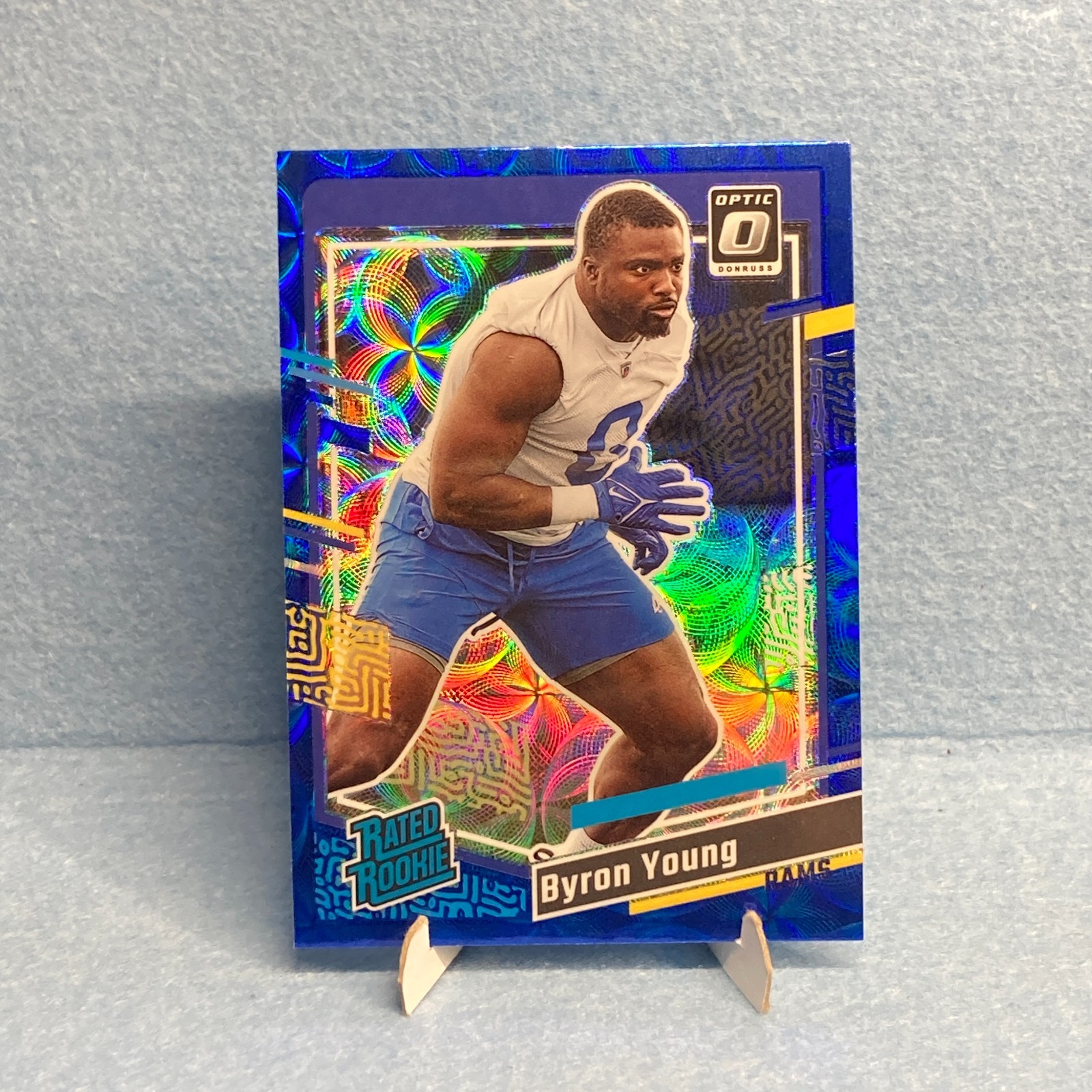 2023 Panini Donruss Football / Byron Young RC #355 Optic Preview Blue Scope