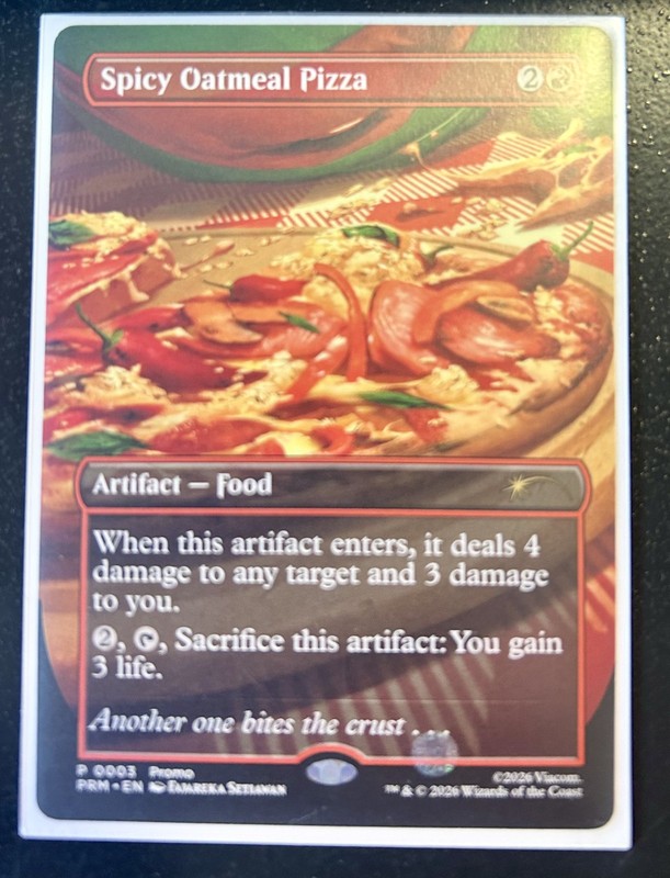 MTG - Spicy Oatmeal Pizza - Promo Card P 0003 - NM