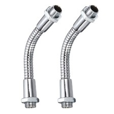 3.9" Universal Gooseneck Hose, 2pcs M10 Fine Thread Chrome Color 8mm