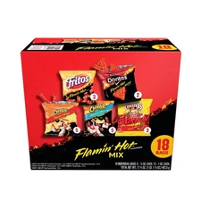 New Frito-Lay Flamin' Hot Mix Variety Pack Snack Chips, 18 Count Multipack New
