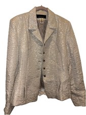 womens gray silver metallic JONES NEW YORK blazer jacket cotton bl 6 v 1