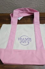 Trader Joe  s Mini Canvas Tote 2025 Limited Edition NWT- One bag Pink or Blue 