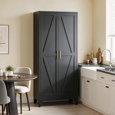 71" Tall Metal Pantry Cabinet with 2 Doors and 4 Shelves for Kitchen Home Office
