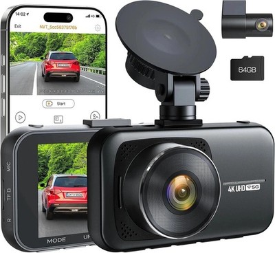 Lamtto 4K+1080P Dashcam Vorne Hinten WiFi Autokamera Videorecorder Parkmonitor