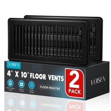 Floor Register 4x10, 2 Pack Black Floor Register Vents,Heavy Duty Steel Walkable