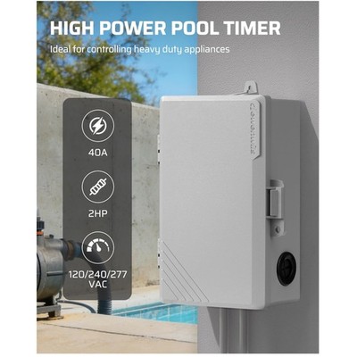 Listed Pool Pump Timer - 20 ON/Off Settings